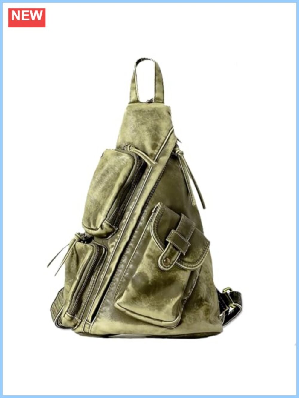 Vintage Faux Leather Crossbody Sling Bag with RFID Protection